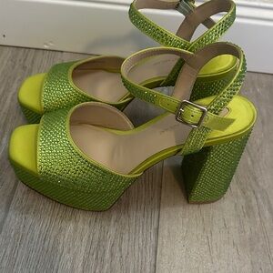ANTONIO MELANI Vibrant Green Platform Sandals